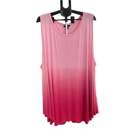 Lane Bryant Tops - Lane Bryant Pink Ombre Sleeveless Boat Neck Max Swing Tunic Top plus Size 14/16
